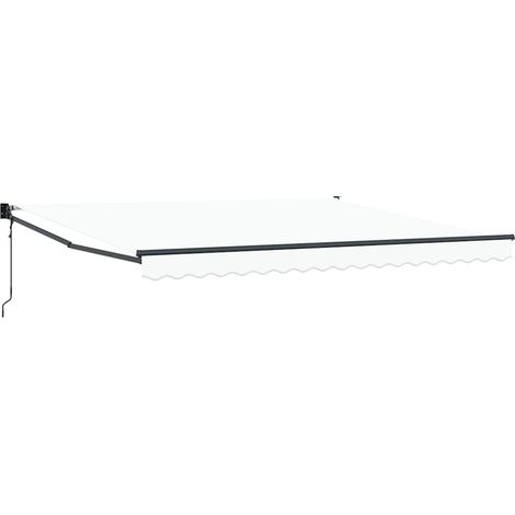 Retractable Awning White 400 x 300 cm Polyester and Aluminium vidaXL