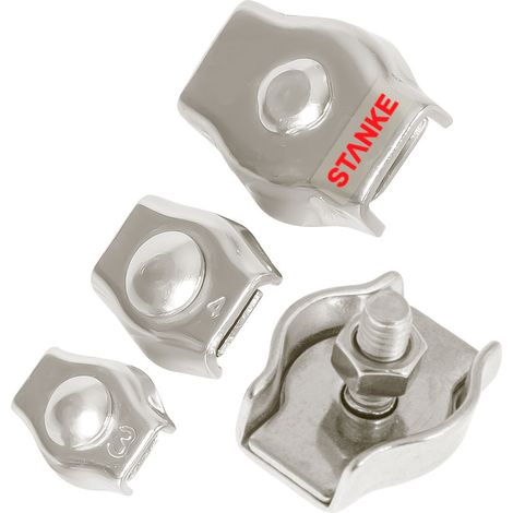 Seilwerk STANKE 10x Simplex Klemme aus Edelstahl Inox Größe 5 für 5 mm Drahtseile Rostfrei