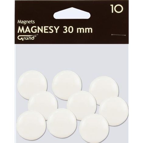 Magnet 30 mm weiß 10 Stück groß