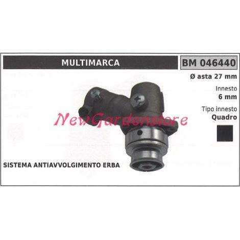 Coppia conica decespugliatore 046440 Ø asta 27 Ø innesto 6 innesto quadro