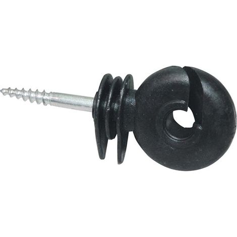 Isolatore ad anello per filo e corda con vite a legno da 1 a 50 pezzi: 1pz Isolatore - Nero