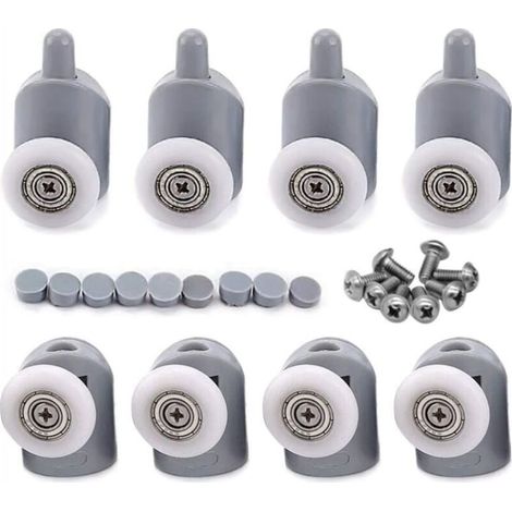 8 Pcs 23mm Galet Rouleau Roulette Roue pour Porte de Douche, Roulettes Coulissantes Porte Salle de Bain (1/4)