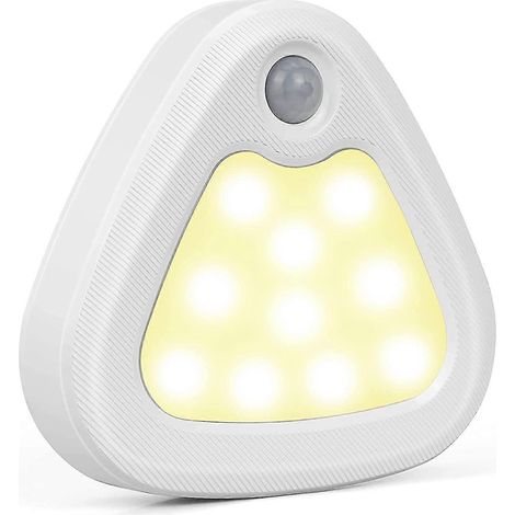 Veilleuse LED automatique, lampe LED à détecteur de mouvement, avec bande adhésive magnétique pour chambres, escaliers, couloirs (piles non incluses), lumière chaude (1/3)