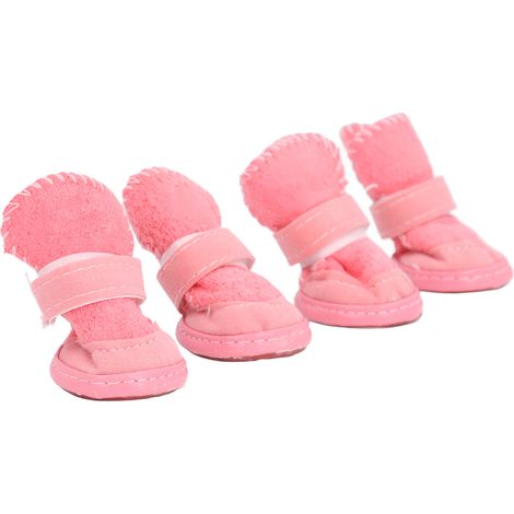 Lot de 4 bottes pour animaux de compagnie, chaudes, douces, antidérapantes, légères et ajustables, idéales pour chats et chiens (Chihuahua, Bichon, Schnauzer, Roséate), taille 2. (1/5)