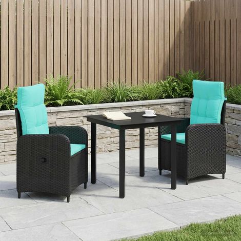 vidaXL Sofa-Tischset 3 pcs PE Rattan und pulverbeschichteter Stahl (1/5)