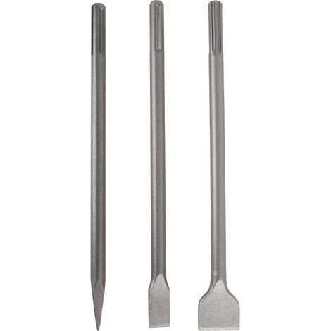 3 pièces burin point de réglage plat échelle rotatif marteau perceuse accessoires pour béton pierre carrelage enlèvement 40CM (1/5)