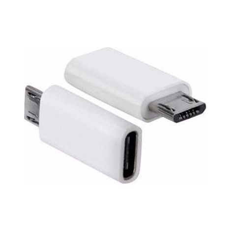 Adaptador USB tipo C 3.1 hembra a Micro USB macho  Blanco (1/2)