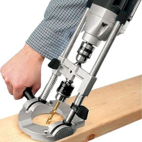 Support de guide de perçage multi-angle – Acier et aluminium – Réglage 0-90° – Compatible mandrin 1,5-13mm – Pour perçage précis du bois