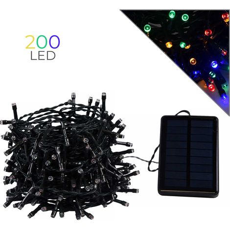 CATENA LUMINOSA LED 200 LUCI A ENERGIA SOLARE PER ESTERNI - DECORAZIONI NATALIZIE PER GIARDINO BALCONE E CASA (1/5)