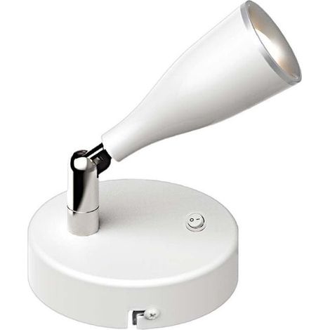 Lampe Murale 4.5W avec Interrupteur Blanc/Argent - Blanc Chaud  - SILUMEN (1/5)
