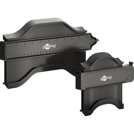 goobay 61668 - Medidor de contorno con bloqueo, ideal para mediciones de contorno precisas, en la fabricación/taller o en uso de hobby, juego de 2 unidades, 25 cm y 13 cm