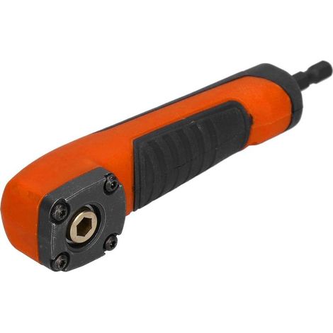 Perceuse à angle droit, adaptateur de perceuse à angle droit, adaptateur de perceuse à percussion multifonctionnel à 90 degrés, pour une utilisation dans des espaces confinés (orange) (1/4)