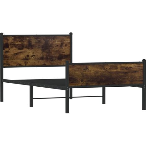 Estructura de cama sin colchón metal roble ahumado 100x190 cm vidaXL (1/5)