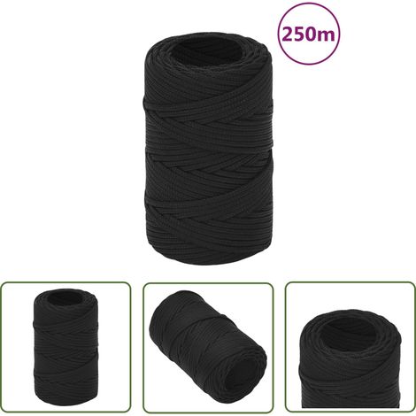 The Living Store Corde de bateau Noir complet 2 mm 250 m Polypropylène - Corde De Bateau - Corde Marine - Polypropylène - Corde Tressée - Amarrage (1/5)