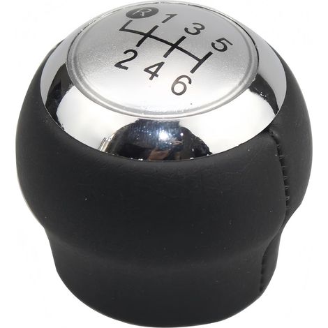 Pomello del cambio per auto - Accessori per Toyota: adatto a Corolla, RAV4, Avensis e Yaris: pomello del cambio per 5/6 velocità (Argento 6S) (1/3)