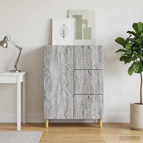 vidaXL Buffet Sonoma gris 66 x 34,5 x 90 cm Bois d'ingénierie (1/5)