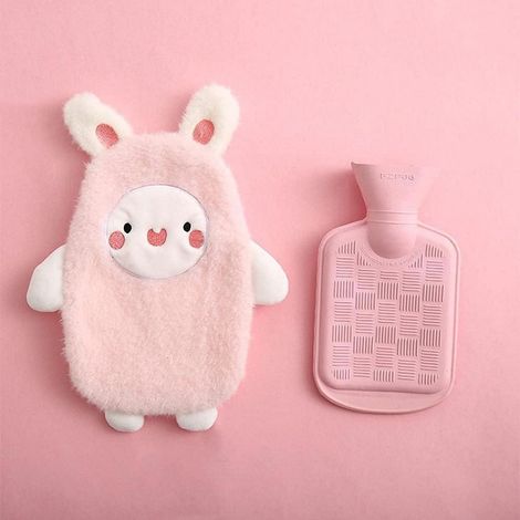 Premium Wärmflasche Hase Rosa Abnehmbarer Bezug 0.5L Kinderwärmflasche (1/5)