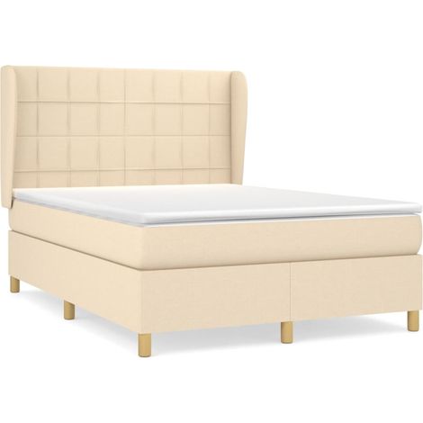 Maison Exclusive - Cama box spring con colchón tela color crema 1 (1/5)