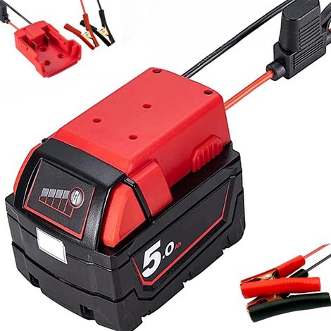 Adaptateur de Batterie pour 18V Batterie, Booster de Batterie Portable avec Câble 11awg, Démarreur de Batterie Sécurisé pour Le Démarrage de Voitures (Batterie Non Incluse) (1/5)