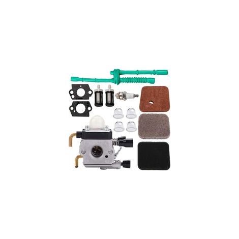 Carburador C1Q-S97 para STIHL FS55 FS55R FS55C FS45 FS75 FS80 FS85 HS75 desbrozadora C1Q-S143 C1Q-S153 C1Q-S186 A B, con kit de tubería de combustible y filtro de aire (1/5)