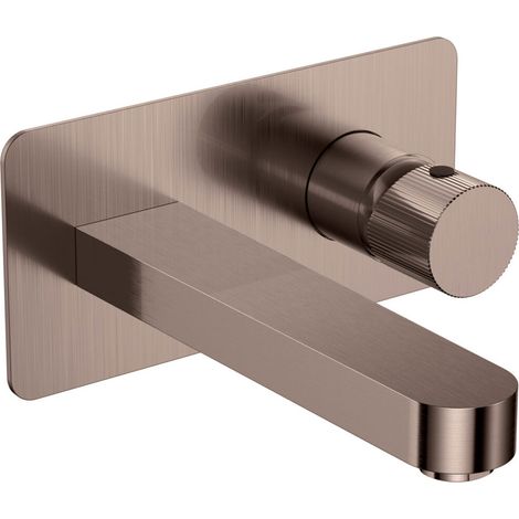 Orbit Koko Wall Mounted Basin Mixer Tap - Brushed Bronze