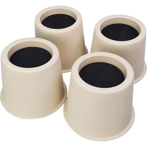 Bettfüße – 4 Stück – Kunststoff – Tragkraft 300 kg – Für Bett und Tisch – 8,5 cm – Beige (1/5)