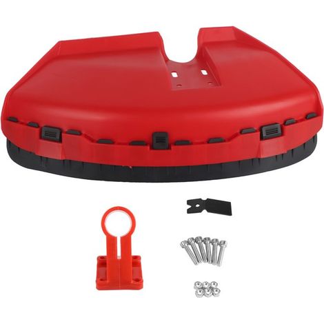 BelleRise - Cache-lame débroussailleuse – CG520/430 26 mm (plastique haute résistance) – protection anti-projection – rouge 37×21 cm (1/4)