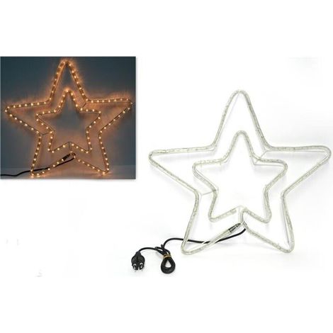 Stella luminosa grande 54cm da interno o esterno addobbo feste di natale 96 luci Effetto Scintillante Decorazione natalizia da Appendere terrazzo balcone porticati - colorigenerali: BIANCO CALDO