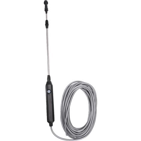 Battery-Powered Spray Wand with Telescopic Pole, 89cm Hose, Interchangeable Nozzles for Watering and Garden Cleaning (Type 1 10m / 32.8ft) (1/5)