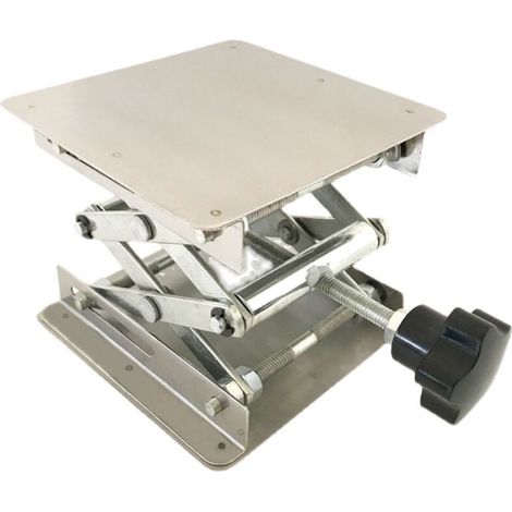 Table Élévatrice de Laboratoire, Table de Levage Plate-Forme de Laboratoire en Acier Inoxydable, 100 x 100mm, Hauteur de Levage Extensible de 45 à 150mm, Poids de Support 5 KG (1/5)