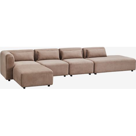 Sofá modular esquinero de 4 piezas con diván derecho y puff Fogler SKLUM             