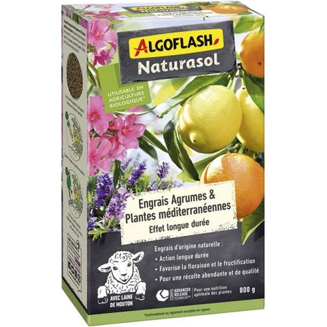 ALGOFLASH NATURASOL - Engrais agrumes et plantes méditerranéennes UAB 800 g (1/2)