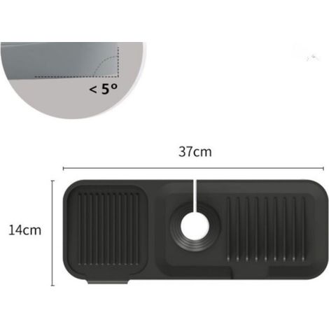 Tapis Silicone Robinet - Anti-Gouttes - Séchage Évier - Drainage Amélioré - 2 Pièces (1/4)