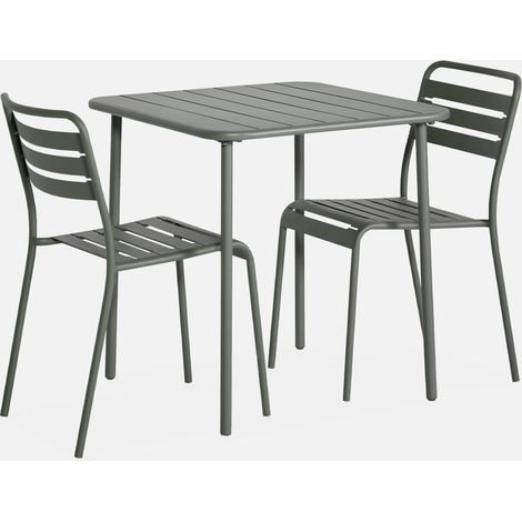 Set mesa de jardín bistró de acero con 2 sillas, 70 cm (1/4)