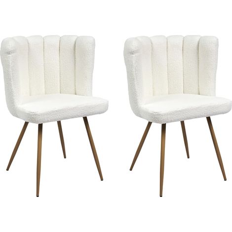 Lot de 2 Chaises - HOME DECO FACTORY - Ariel - Velours - Blanc et Noir (1/6)