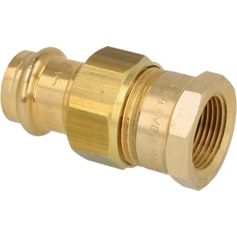 Raccord à sertir laiton rouge raccord à visser 12 mm x 1/2’’ FF contour V à jont plat