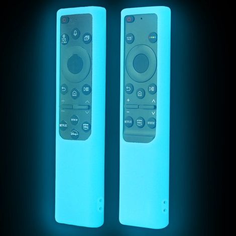 Custodia in silicone adatta al telecomando Samsung BN59-01385 - blu fosforescente (1/5)