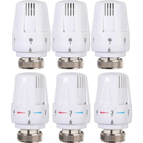 Set de 6 radiateurs thermostatiques détendeur de la tête de chauffage M30 x 1.5, polyvalent et pratique (1/4)