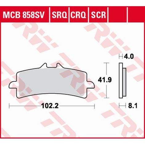 PASTILLAS DE FRENO TRW ZF KH447 SINTER STREET APRILIA RSV4, V4 TUONO '15-, BMW HP4 1000 '12-'16, DUCATI DIAVEL 1200 '11-'18, HONDA CBR 1000R FIREBLADE '14-, KTM DUKE 890 '20-, TRIUMPH SPEED TRIPLE 105