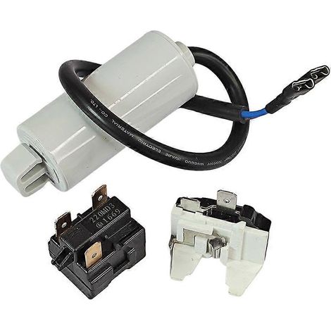 Démarreur de compresseur de congélateur à trois pattes avec protection contre les surcharges 220MD3 pour réfrigérateur Midea (démarreur 220MD3 + protecteur papillon + condensateur 5uF) ( )