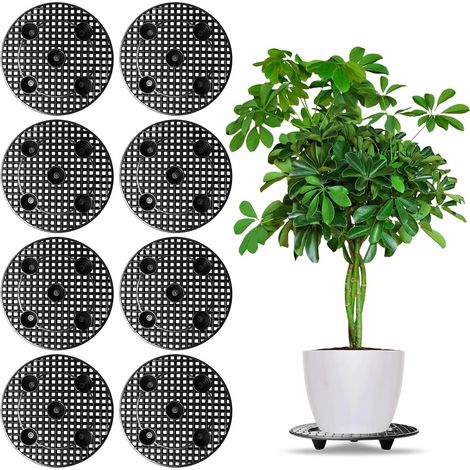 Supporti per piante da 8 pezzi, supporti per vasi da fiori rotondi da 30 cm, supporti per vasi da fiori da esterno, portavasi rotondi, supporti per piante in vaso, per interni ed esterni, casa