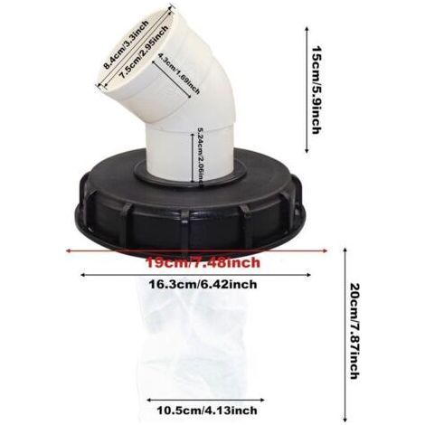 45°Filtre à Couvercle IBC, Filtre à Eau de Pluie en Nylon 163 mm, Lavable avec Couvercle pour réservoir d'eau de Pluie IBC DN 150 (1/3)