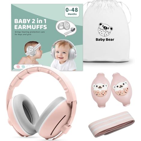 2 en 1 Casque Anti Bruit Pour Bébés et Tout-Petits Jusqu'à 48 Mois, Casque Anti Bruit Bébé Réglable avec Réduction de Bruit, Protection Auditive pour Bébés, pour Sommeil Voyages (1/5)