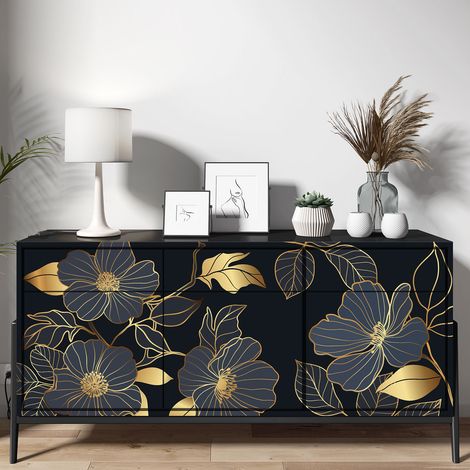 Stickers meuble - Fleurs - 50 x 125 cm - Adhésif MAT (1/3)