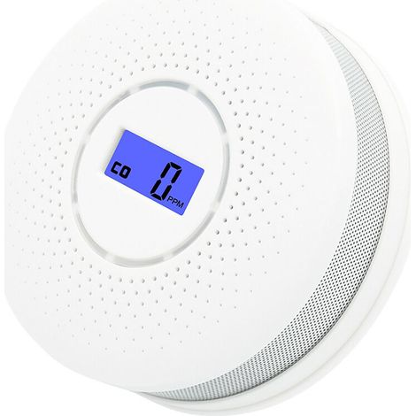 Alarme de détection de fumée combinée pour fumée et monoxyde de carbone Détecteur de fumée CO à piles avec affichage Round Escape Light Détecteur de fumée Alarme incendie