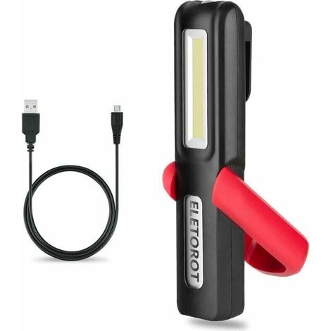 USB rechargeable LED work light with built-in magnet – COB inspection light for car repair, garage, camping and emergencies