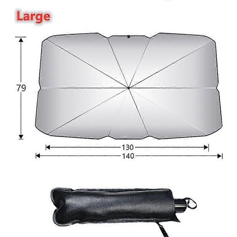 Pare-soleil de voiture, parasol, protection solaire pour pare-brise avant, accessoires de protection solaire pour l'intérieur du pare-brise, grande taille (1/5)