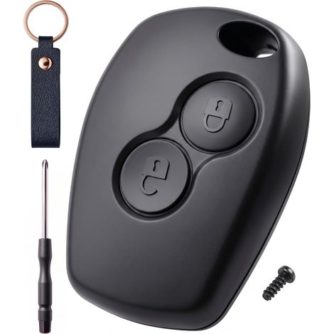 Coque De Clé Compatible avec Duster, Sandero, Lodgy, Logan, Dokker, Stepway 2 Boutons Boîtier Clef Plip Voiture Cassé Réparation Remplacement Facile