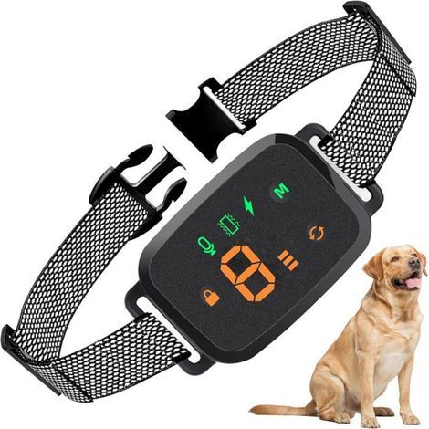 KLVGTIFS PU – Antibellhalsband für Hunde, 4 Modi: Ton/Vibration/Elektroschock, 8 einstellbare Empfindlichkeitsstufen, Antibellkontrolle (1/5)