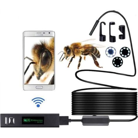 Wireless WiFi Endoscope 1200P Inspection Camera 2.0 Megapixel HD Snake Camera for Android iOS Smartphone with 3.5M/10M Hardwired Cable (10M) (1/5)